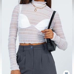 Maddy Long Sleeve White Top - Princess Polly